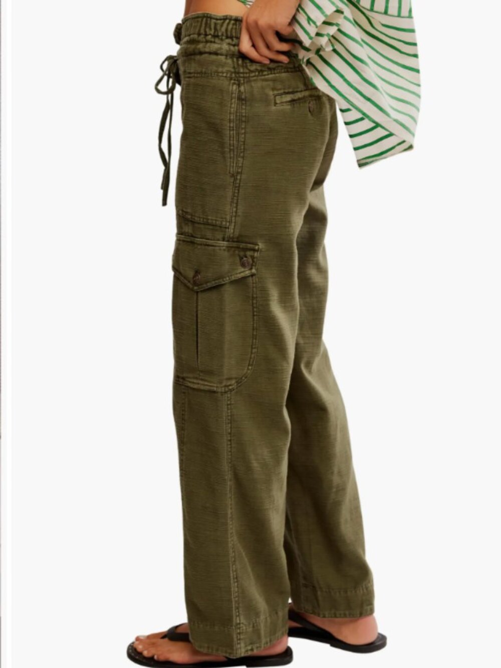We The Free (Free People) Women's Park Ave Pull-On Cargo Pants - Large - NWOT - Picture 2 of 15